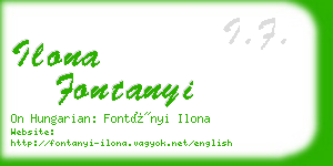 ilona fontanyi business card